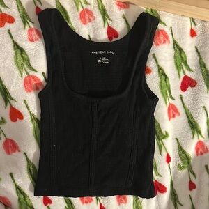 American Eagle Outfitters Women's Black Tank Top